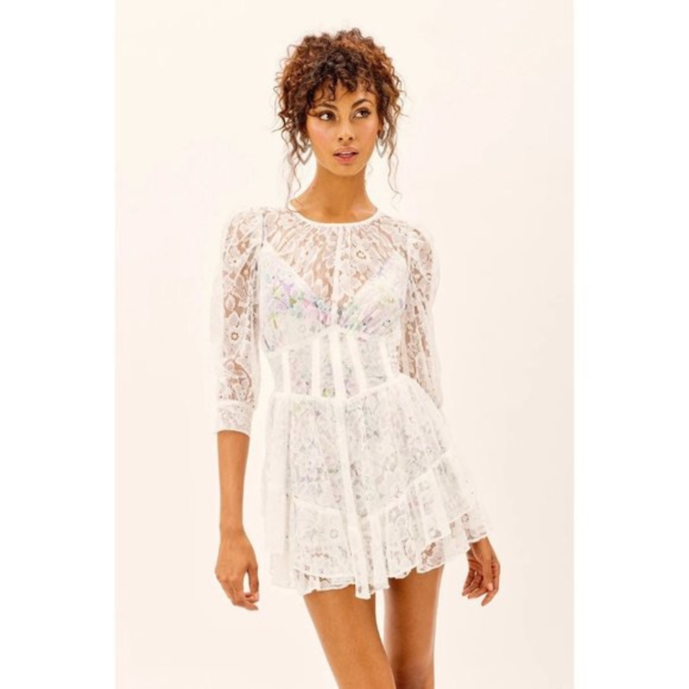 For love & lemons mindy white lace dress S new